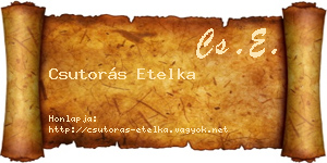 Csutorás Etelka névjegykártya